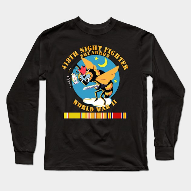 AAC - 418th Night Fighter Squadron - WWII w SVC Long Sleeve T-Shirt by twix123844